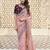 Light pink georgette party wear saree with blouse fabric 