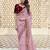 Light majenta georgette party wear saree with blouse fabric 
