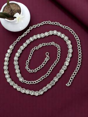 Silver plated stone studded waist chain kamarbandh 1