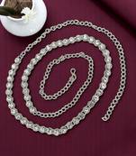 Silver plated stone studded waist chain kamarbandh