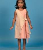Peach and blue shades of sweetness cotton dress