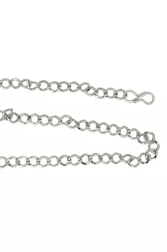 Silver plated stone studded waist chain kamarbandh