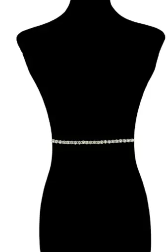 Silver plated stone studded waist chain kamarbandh