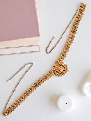 Gold plated temple, peacock design waist chain kamarbandh 1