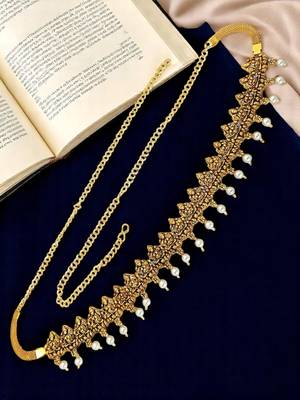 Gold plated temple design waist chain kamarbandh 1