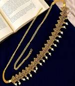 Gold plated temple design waist chain kamarbandh