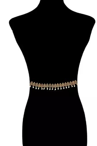 Gold plated temple design waist chain kamarbandh
