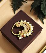 Gold plated filigree work clip on nosepin