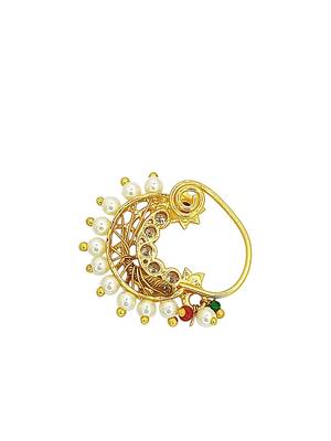 Gold plated filigree work clip on nosepin 2