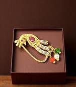 Gold plated peacock design nose pin ring