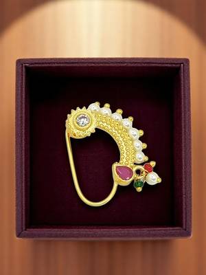 Gold plated himali nose pin ring 1