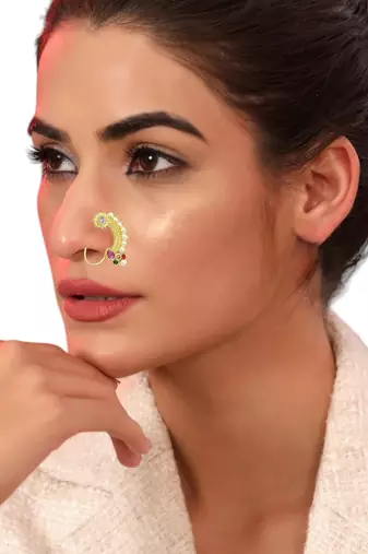 Gold plated himali nose pin ring