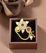 Gold plated dainty floral clip on nosepin