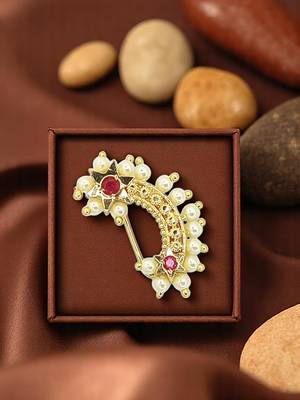 Gold plated peshwai nose pin ring 1