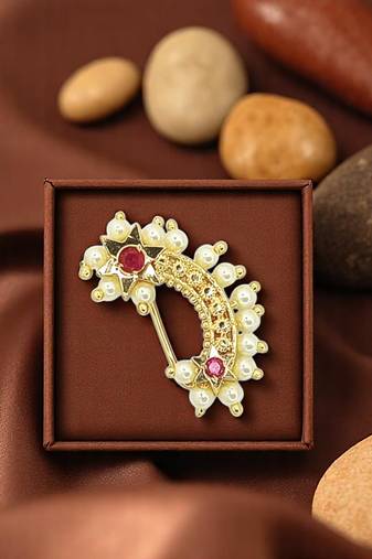 Gold plated peshwai nose pin ring