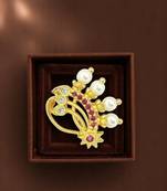 Gold plated cubic zircon studded clip on nosepin