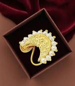 Gold plated crescent moon design nose pin