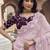 Light pink silk party wear saree with blouse fabric 