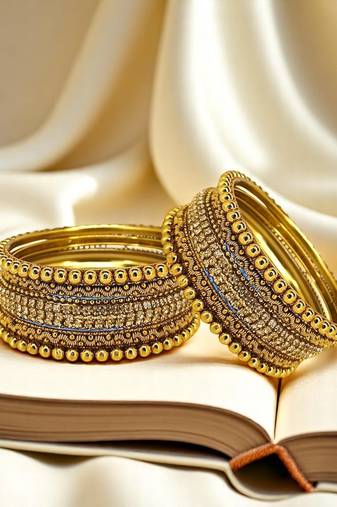 9blings set of 10 gold plated ball chain bangle set