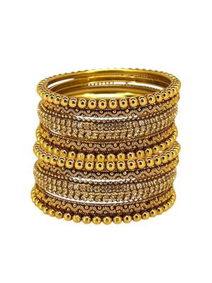 9blings set of 10 gold plated ball chain bangle set 2