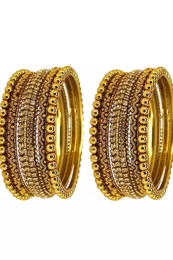 9blings set of 10 gold plated ball chain bangle set