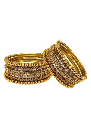 9blings set of 10 gold plated ball chain bangle set 4