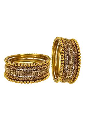 9blings set of 10 gold plated ball chain bangle set 5