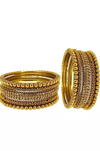 9blings set of 10 gold plated ball chain bangle set