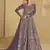 Purple embroidered sequins georgette anarkali suit