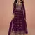 Wine embroidered & sequins zari vichitra silk palazzo