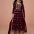 Maroon embroidered & sequins zari vichitra silk palazzo