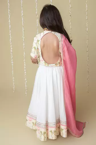 Traditional pichwai printed lehnga set for kids