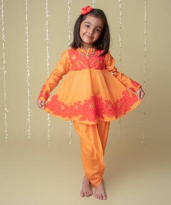 Sunset applique dhoti set for kids 1