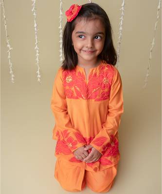 Sunset applique dhoti set for kids 3
