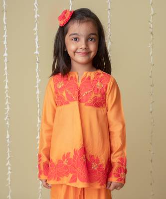 Sunset applique dhoti set for kids 5
