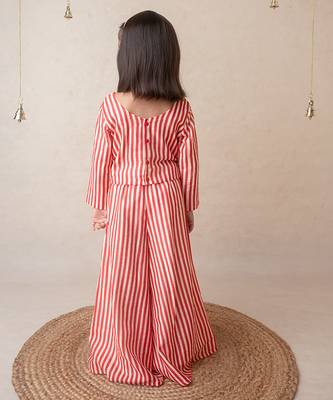 Pomegranate striped sharara set 5