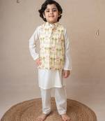 Traditional pichwai printed bundhgala and kurta set