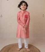 Pomegranate striped kurta set for kids