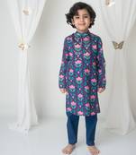 Floral printed kurta set for kids