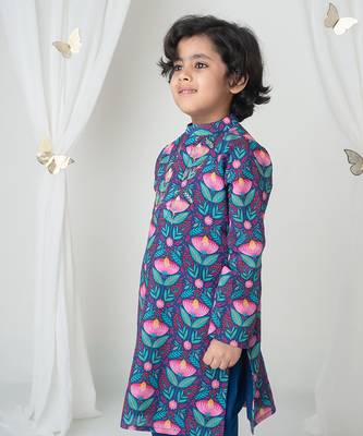 Floral printed kurta set for kids 2