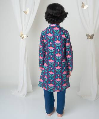 Floral printed kurta set for kids 3