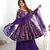 Purple floral printed anarkali kurti with palazzo & dupatta for festive wear
