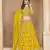 yellow Embroidered Resham Zari Sequins Organza Lehenga