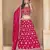 Rani-pink Embroidered Resham Zari Sequins Organza Lehenga