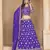 Purple Embroidered Resham Zari Sequins Organza Lehenga
