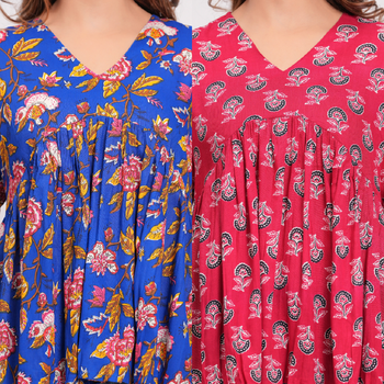 Pack of 2 handmade jaipuri printed rayon fabric designer tops & tunics 2
