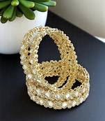 9blings set of 4 gold plated kundan studded bangle set