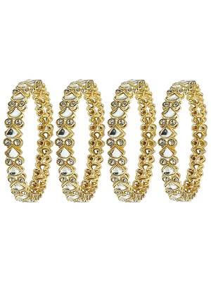 9blings set of 4 gold plated kundan studded bangle set 2