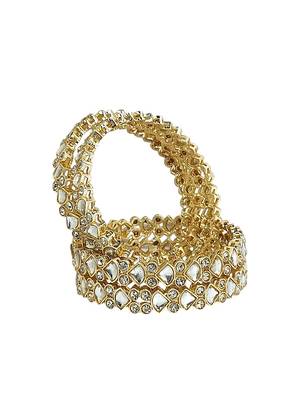 9blings set of 4 gold plated kundan studded bangle set 3