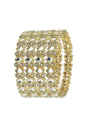 9blings set of 4 gold plated kundan studded bangle set 4
